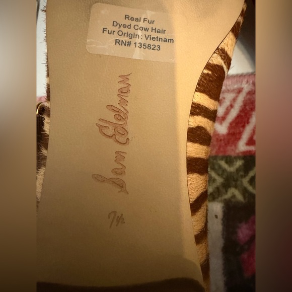 Sam Edelman Michaela Mary Jane Flats Zebra print cow hair fur Size 7.5 NWOT - Picture 7 of 10